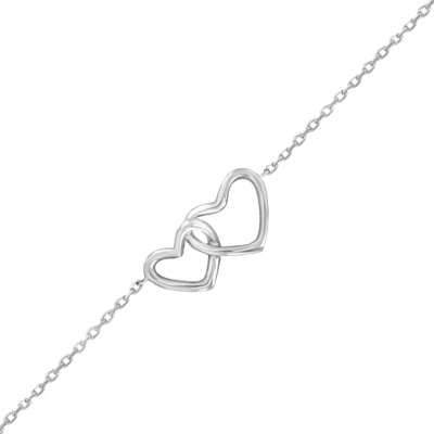 Bracelet Coeurs Entrelacés, Argent - Naïades