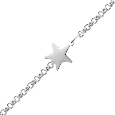 Bracelet Etoile, Argent Rhodié 925, 18 à 19,50cm - Emanessence