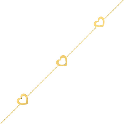 Bracelet femme coeur, Or jaune 375 - Emanessence