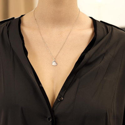 Pendentif Coeur Personnalisable, Argent 925 - Emanessence
