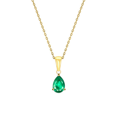 Collier Pierre, Or Jaune 750 & Emeraude - Aurora