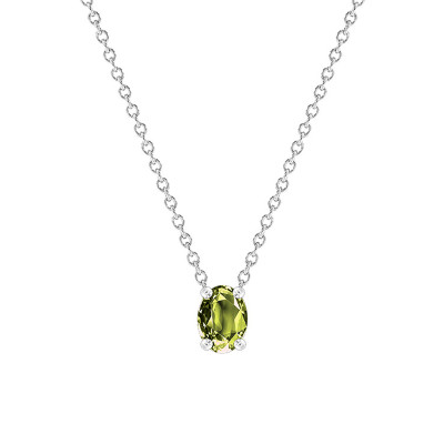 Collier Or Blanc & Péridot 0.52ct - Aurora