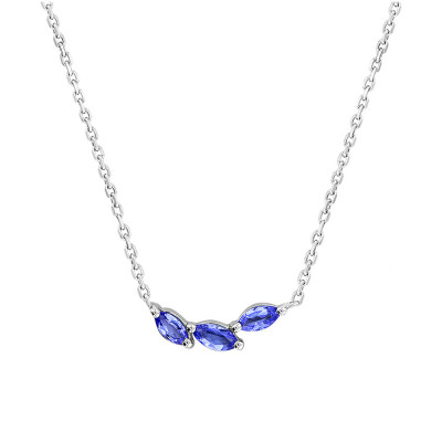 Collier Tanzanite Navette, Or blanc - Aurora