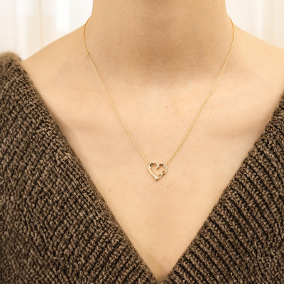 Collier Coeur Infini, Or Jaune 375, 42,5cm - Emanessence