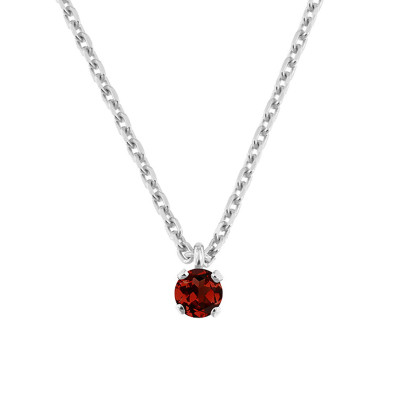 Collier Grenat, Or blanc 375 - Aurora