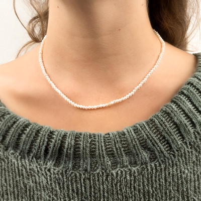 Collier Perles & Argent 925 Rhodié - Emanessence