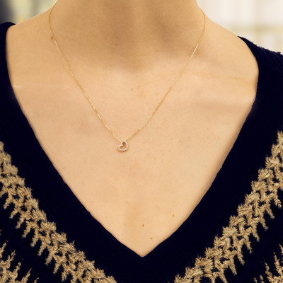 Collier Coeur Ajouré, Or Jaune 375 & Oxydes, 42 cm - Emanessence