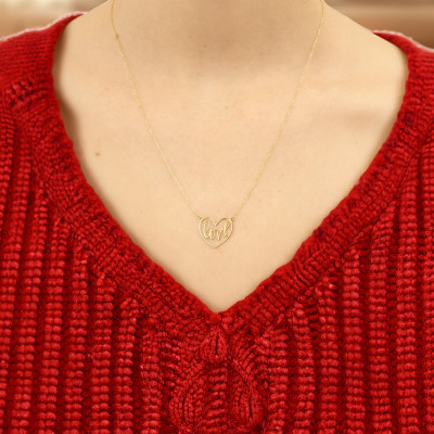 Collier Coeur Motif Love Ajouré, Or Jaune 375 - Emanessence