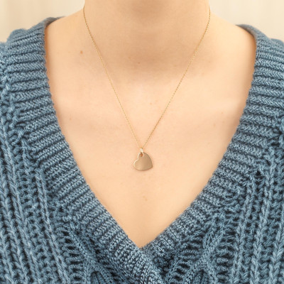 Pendentif Coeur, Laiton Plaqué Or Jaune - Emanessence