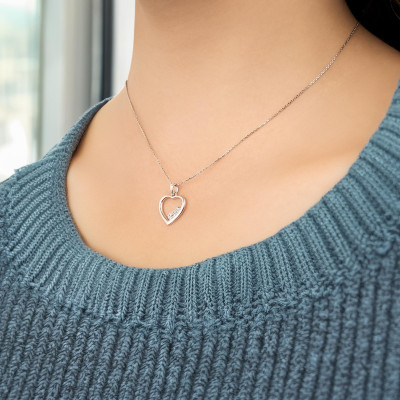 Pendentif Coeur & Oxydes de Zirconium, Argent 925 - Naïades