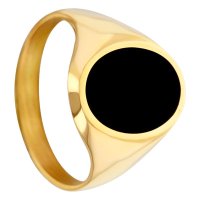 Chevalière Onyx 10 x 13 mm, Or jaune 375 - Imperium