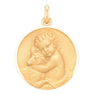 Médaille Enfant Jésus, Or Jaune 750, 15 mm à 22 mm - Becker