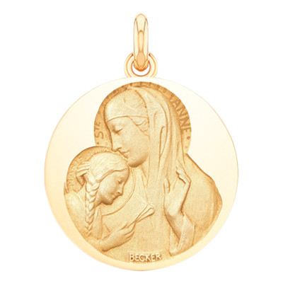 Médaille Sainte Anne, Or Jaune 750, 15 à 20 mm - Becker
