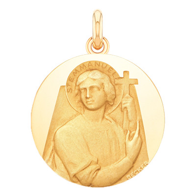 Médaille Saint Emmanuel, Or Jaune 750, 15 à 20 mm - Becker