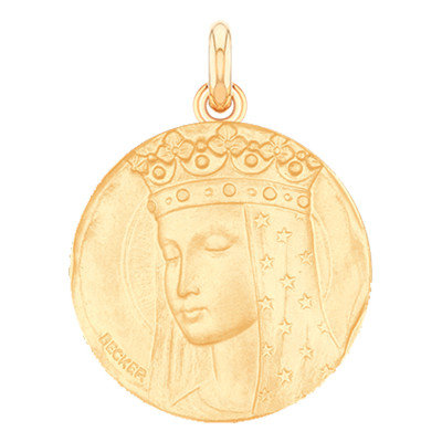 Médaille Vierge au Voile Etoilé, Or Jaune 750, 15 mm à 22 mm - Becker