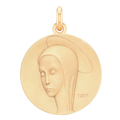 Médaille Vierge Domina, Or Jaune 750, 17 mm à 23 mm - Becker