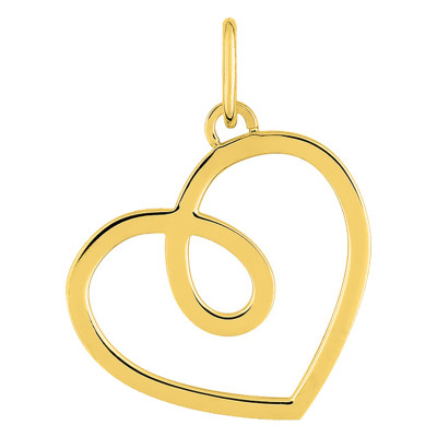 Pendentif Coeur Boucle, Or jaune 750 - Emanessence