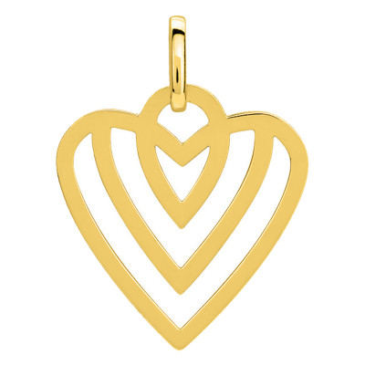 Pendentif Coeur Ajouré, Or jaune 750, 18x17mm - Emanessence