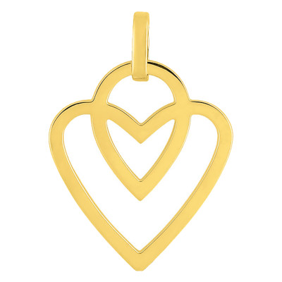 Pendentif Coeur Fantaisie, Or jaune 750 - Emanessence