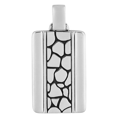 Pendentif Plaque Écailles, Argent - Emanessence