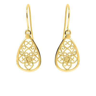 Boucles d'oreilles Filigrane, Plaqué Or Jaune - Emanessence