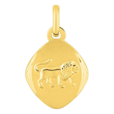 Médaille Signe Astrologique Lion, Or Jaune 750 - Emanessence