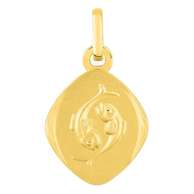 Médaille Signe Astrologique Poisson, Or Jaune 750 - Emanessence
