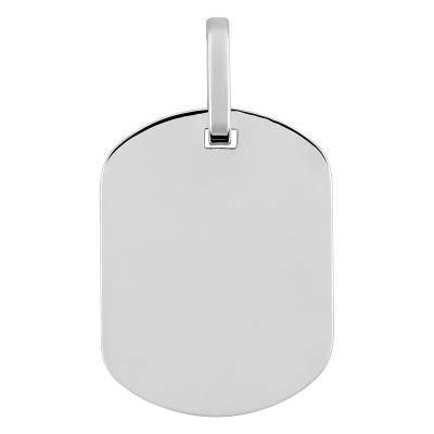 Médaille Tonneau personnalisable, Or blanc, 18x14mm - Emanessence
