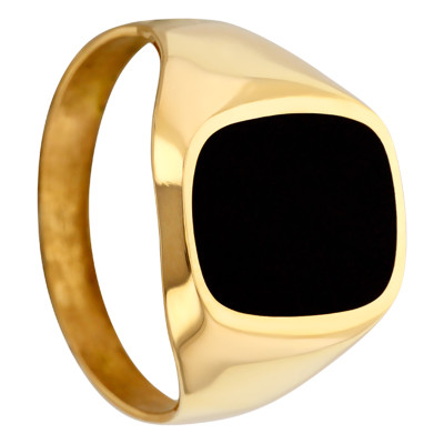 Chevalière Rectangulaire Onyx 10 x 13 mm, Or jaune 750 - Imperium