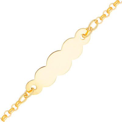 Gourmette bébé Nuage maille jaseron, Or Jaune, 14 cm - Bambins