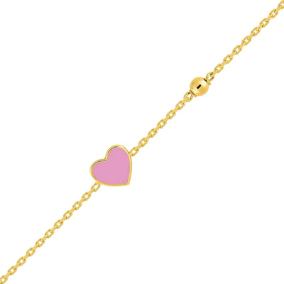 Bracelet Enfant Cœur, Or jaune 750 & Email - Bambins