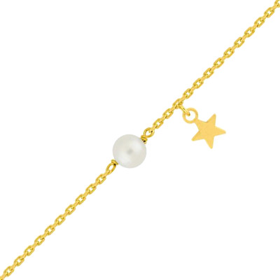 Bracelet Enfant Perle & Étoile, Or jaune 750 - Bambins