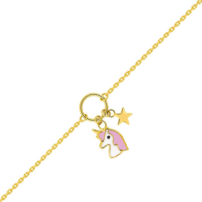 Bracelet Enfant Licorne, Or jaune 750 & Email - Bambins