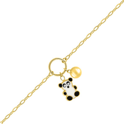 Bracelet Enfant Panda, Or jaune 750 & Email - Bambins