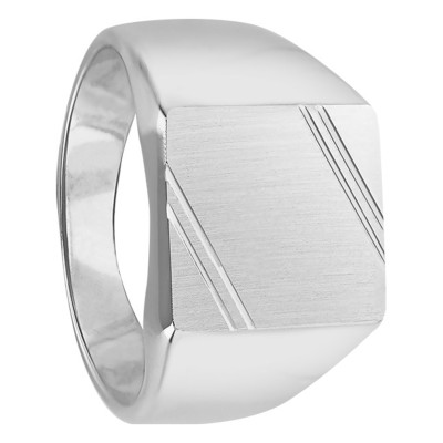 Chevalière Rectangulaire Striée, Argent 925 - Imperium