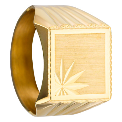 Chevalière Carrée Facettée 14 x 14 mm, Or jaune 375 - Imperium