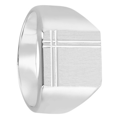 Chevalière Striée, Argent 925, 12x13,50 mm - Imperium