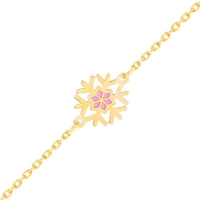 Bracelet Flocon, Or jaune 375 & Email - Bambins