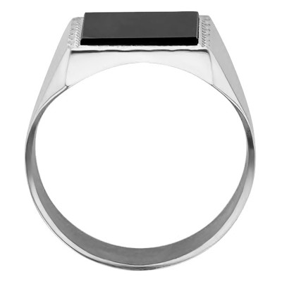 Chevalière Carrée Onyx 13 x 13 mm, Or blanc 375 - Imperium