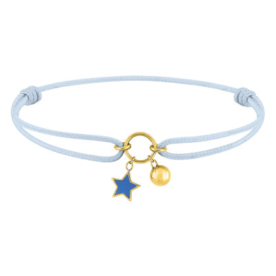 Bracelet Cordon Étoile, Or jaune 750 & Émail - Bambins