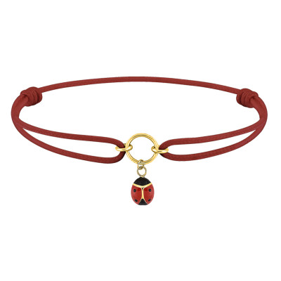 Bracelet Cordon Coccinelle, Or jaune 750 - Bambins