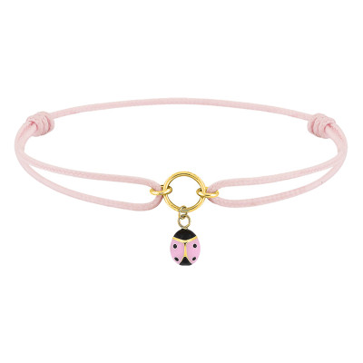 Bracelet Cordon Coccinelle, Or jaune 750 & Émail - Bambins
