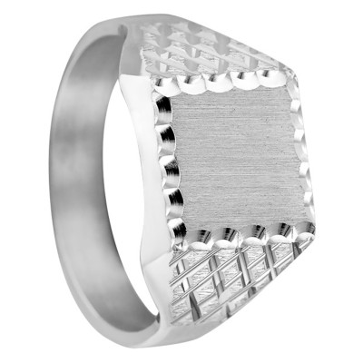 Chevalière Rainurée Plateau 10mm, Argent Massif - Imperium