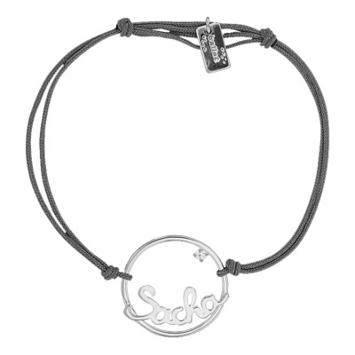 Bracelet Personnalisé Cordon, Or blanc 375 -Scarlett or Scarlett - Scarlett or Scarlett