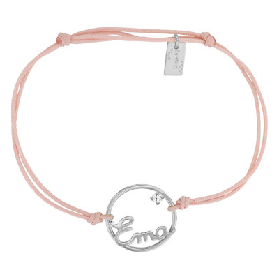 Bracelet Personnalisé Cordon 15 mm, Or blanc 375 - Scarlett or Scarlett