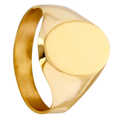 Chevalière Polie Ovale 10 x 14 mm, Or jaune 750 - Imperium