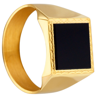 Chevalière Carrée Onyx 13 x 13 mm, Or jaune 375 - Imperium