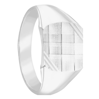Chevalière Tonneau à motifs, Argent 925 - Imperium