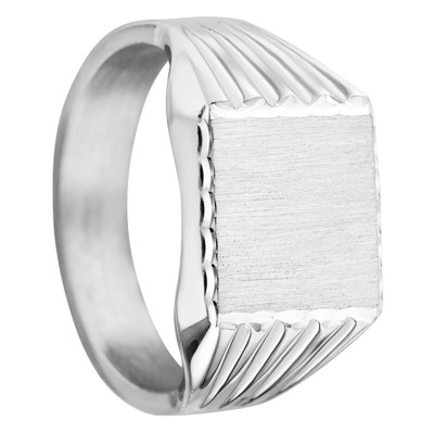 Chevalière Rainurée Plateau 11mm, Argent Massif - Imperium