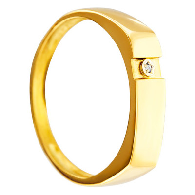 Chevalière Diamant 0,006 ct & Or jaune 750 - Imperium